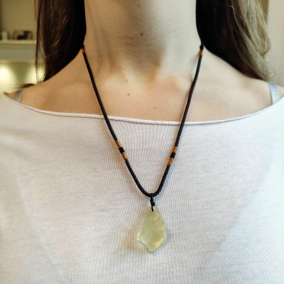 Raw Citrine Quartz Pendant Necklace - Adjustable length